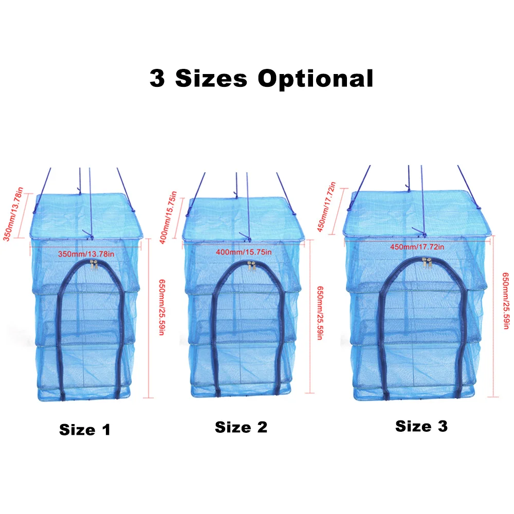 Сетчатый подвесной стеллаж для овощей, рыбы, сушильщика, складной, 3 Слои сушки, сетка для хранения, Органайзер