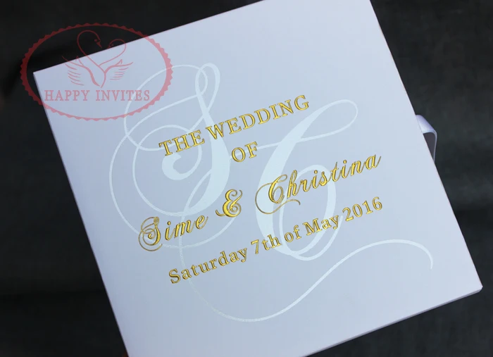 HI1074 -36 Personal Customized Luxury Wedding Invitation with Hardcover