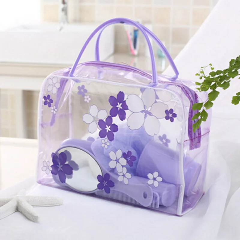 HMUNII اللون البلاستيك شفافة أكياس منظم حقائب التجميل ماكياج عارضة السفر للماء غسل الزينة الاستحمام تخزين أكياس