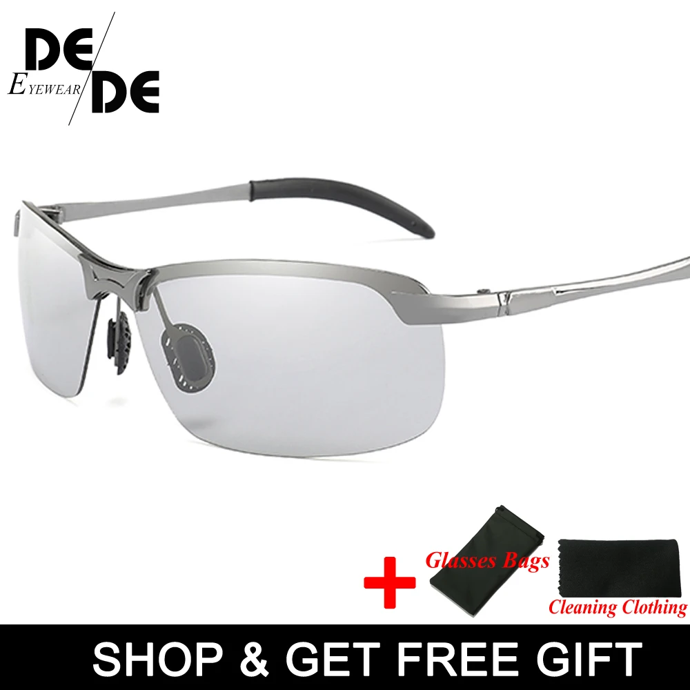 

The New Photochromic Sunglasses Men Polarized driving Chameleon Glasses Change Color SunGlasses HD Day Night Vision Driving
