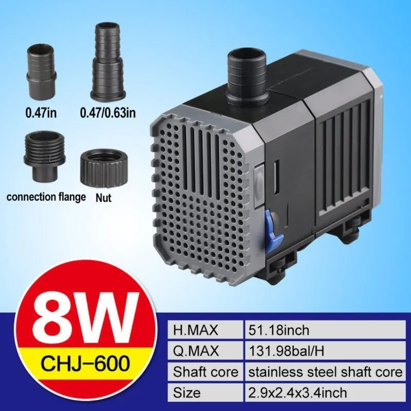 

Aquarium Water Pump Powerhead Quiet Submersible 8w Circulation Water Pump 600L/H Adjustable Flow Pond Fish Tank 220v