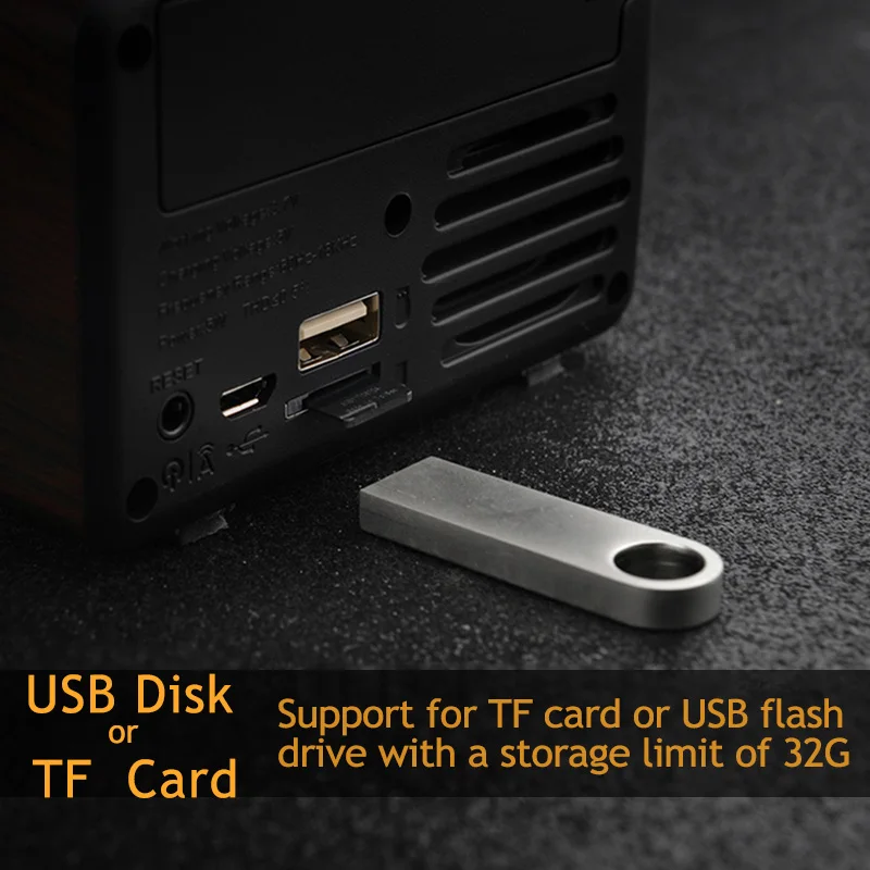 Wireless Bluetooth Retro Speaker Rechargeable Portable Wireless Music Soundbar TF USB Flash Disk AUX FM Radio Bluetooth Speake (2)