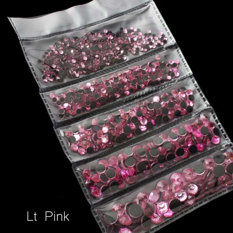 Новая распродажа, разноцветные стразы для горячей фиксации 1200 шт, хрустальные декоративные камни для одежды, орнамент - Цвет: Lt pink