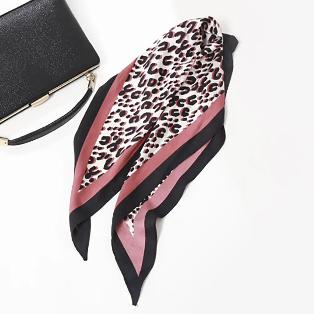 KLV/модные женские туфли саржа сатин бриллиантовые Наручные мягкий шелковый шарф с леопардовым принтом леопард, серый, хаки, розовый, желтый, z0928