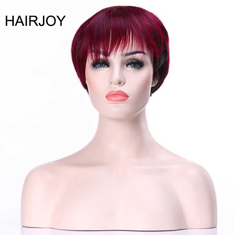 HAIRJOY женский парик из синтетических волос Короткие прямые парики 10 цветов