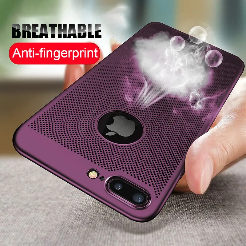 Goede H amp; EEN Volledige Cover Warmteafvoer Telefoon Case Voor iPhone 7 8 6 6 s Plus Hard PC Back cover Voor iPhone 8 6 7 Plus Beschermhoes