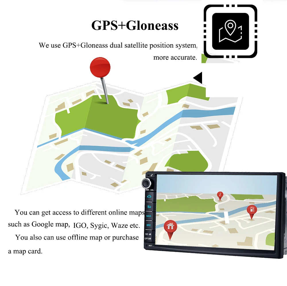 Cheap ARKRIGHT 7" Android 8.1 4GB 64GB Universal Car Radio Audio Stereo HD GPS Navigation Head Unit DVR OBD Multimedia Player DSP 4G 6