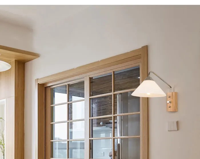 Glass shade wood light_07