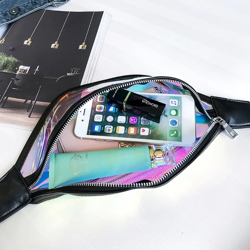 Новый лазерный Clear Fanny Pack для Для женщин летние Прозрачные Пляжные бум талии сумка поясная сумка 2018