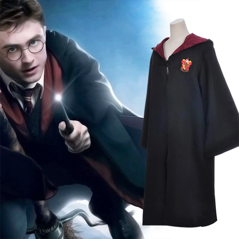 

Action figure for kids Harri Potter Cloak Gryffindor Ravenclaw Slytherin Hufflepuff Magic School Cosplay Costumes Cloaks Robe
