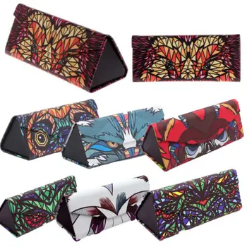 

Foldable Portable e Leather Glasses Box Sunglasses Eyewear Hard Bag New Cool Animal Pattern Sunglasses Case Glass Box