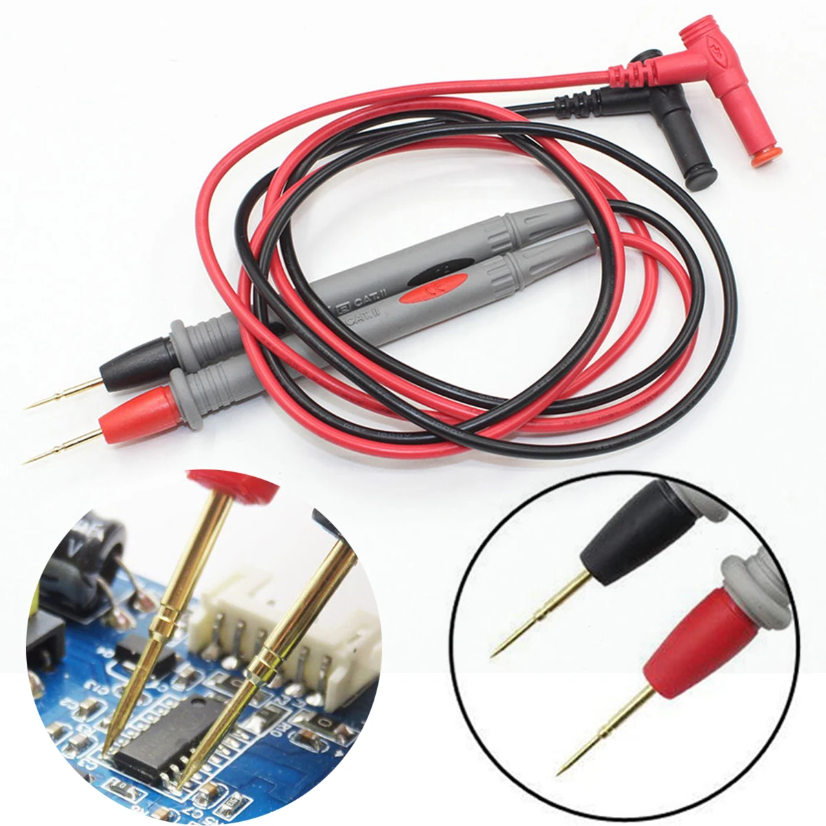 

2pcs Durable Needle Point Mayitr Multi Meter Test Probe/Leads 20A 1000V For Digital Multimeter Measurement 1120mm