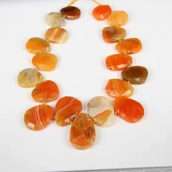 

Natural Achate Teardrop Beads Pendant,Top Drilled Graduated Striped Dragon Veins Achate Faceted Slab Sliced Loose Beads Necklace