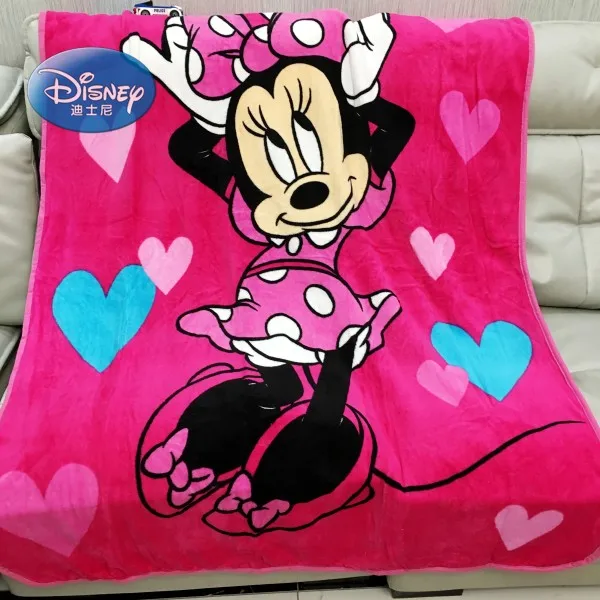 Скидки Дисней мультфильм прекрасный Минни Маус плотное одеяло бросок 120x150 см для детей девочек подарок на день рождения покрывало - Цвет: fuchsia pink minnie