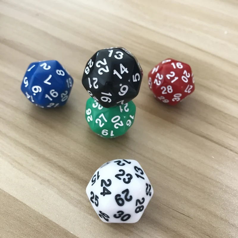 D30 Thirty-surface 25mm Digital Dice Quality Colour Acrylic Rounded Corners Originality Dice Set 1Pcs/Lot acrylic dice game dice dice set