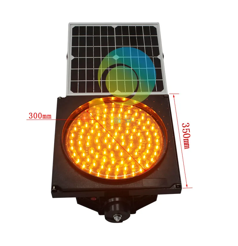 

Factory price 300mm amber traffic blinker solar energy LED flashing warning traffic light