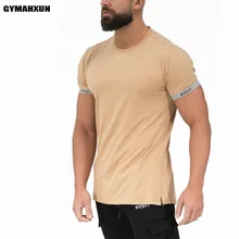 New Fashion trend t-Shirt men short sleeves cotton On the back Splice Casual male t shirts Bodybuilding mens Sweatshirt tops
