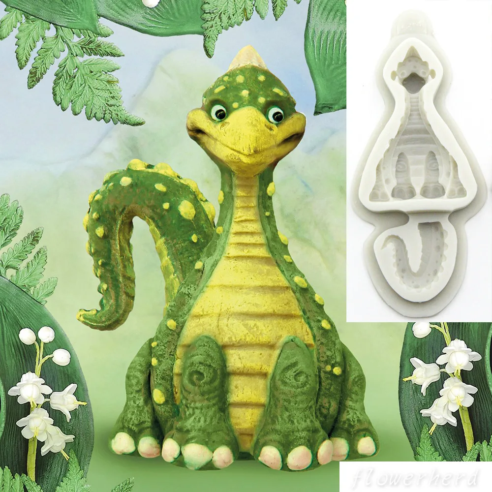 

DIY Cute Dinosaur Cake Silicone Mold Animal Fondant Lace Mold Birthday Cake Decorating Tools Chocolate Gumpaste Cake Mold