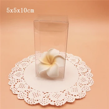 

5*5*10cm PVC Box Transparent Clear Gift Candy Box PVC Cosmetic Bottle Electronic Gift Packaging Boxes Wedding Decoration