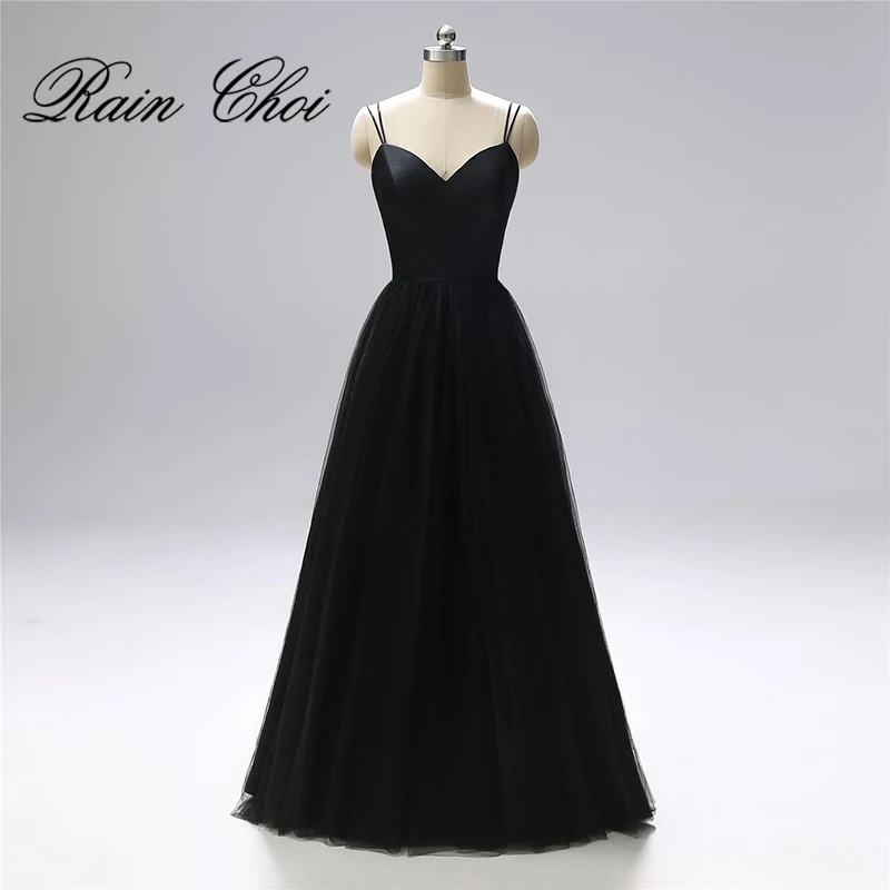 Черное вечернее платье трапециевидной формы Вечерние платья Длинные вечерние платья 2019
