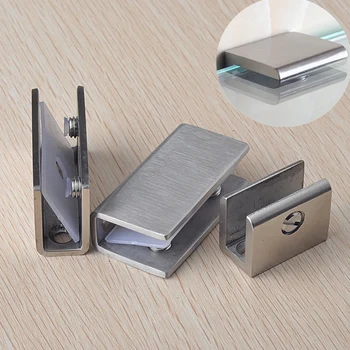 

High quality Thicken Stainless Steel glass clamps brackets Square glass clip holder support foot hardware Accessories