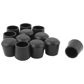 

Rubber Furniture Crutch Feet Stool Chair Leg Tip Pad 12Pcs Black