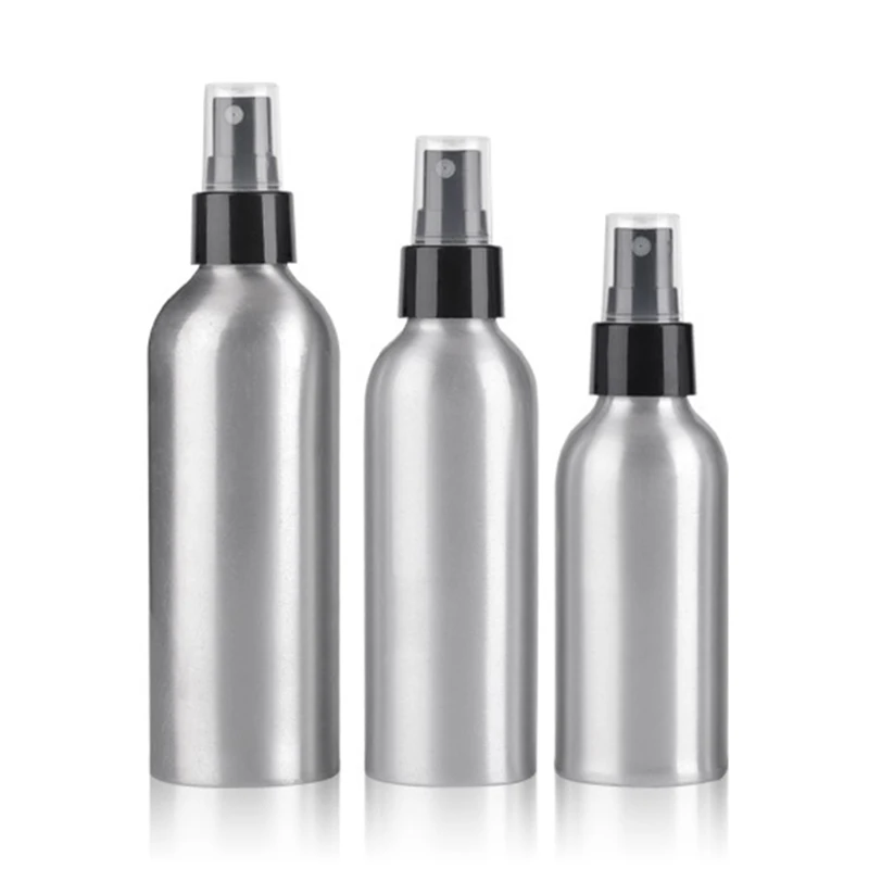 

30ml 50ml 100ml 250ml Aluminium Spray Atomiser Bottle Refillable Empty Bottles Black Pump Atomizer For Cosmetic Packaging Tool