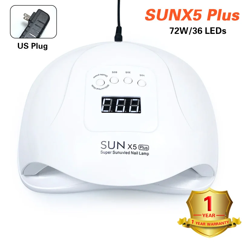 SUN X Plus 80 Вт/54 Вт Сушилка для ногтей Светодиодная УФ-лампа для ногтей двойная мощность 42 светодиодный s для гелевого полирования лампа для маникюра Сушилка для ногтей - Цвет: US SUNX5 plus