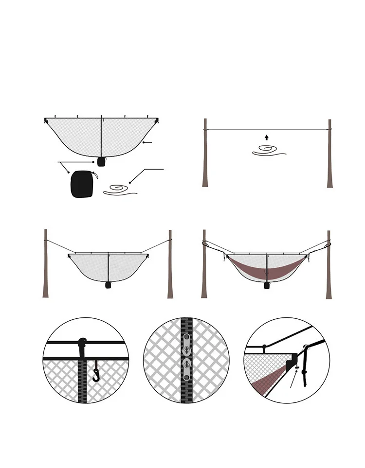 Гамак, сетка от насекомых, Ультралегкая москитная сетка для кемпинга, гамаки для выживания, сетка 340*140 см, 0,88 фунтов, быстрая простая установка
