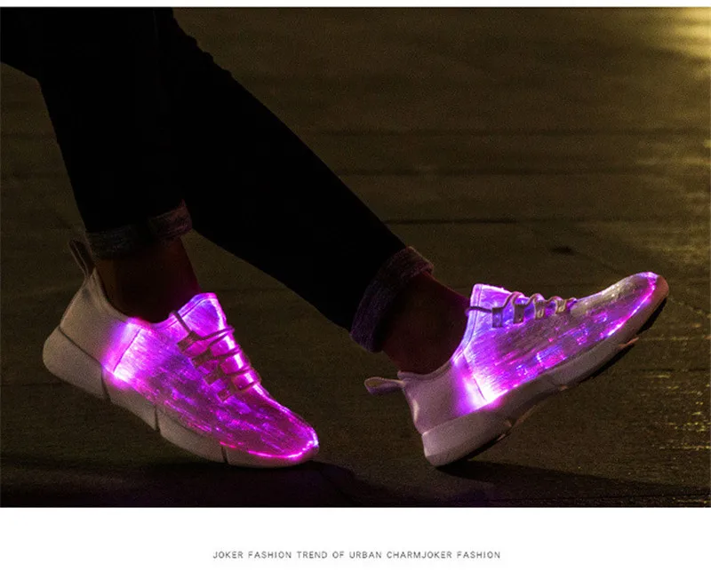 Size 25-46 New Summer Led Fiber Optic Shoes for girls boys men women USB Recharge glowing Sneakers Man light up shoes10