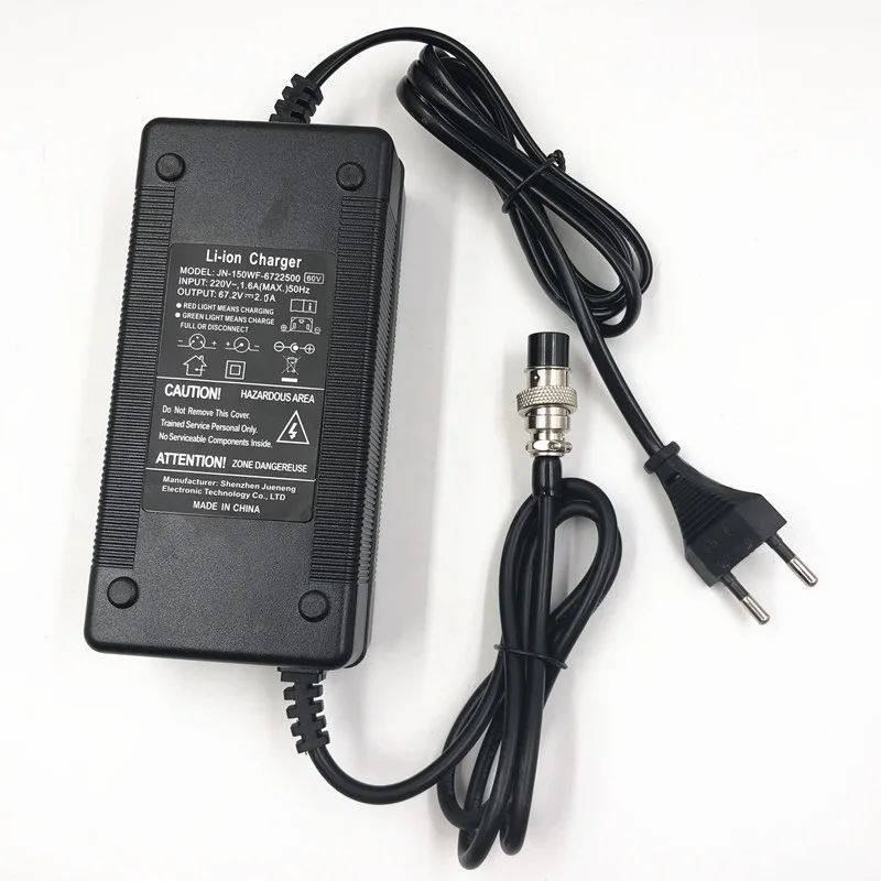 Wheelbarrow charger lithium battery charger 60V 67.2V2A for 16S Li-ion Lipo Batteries