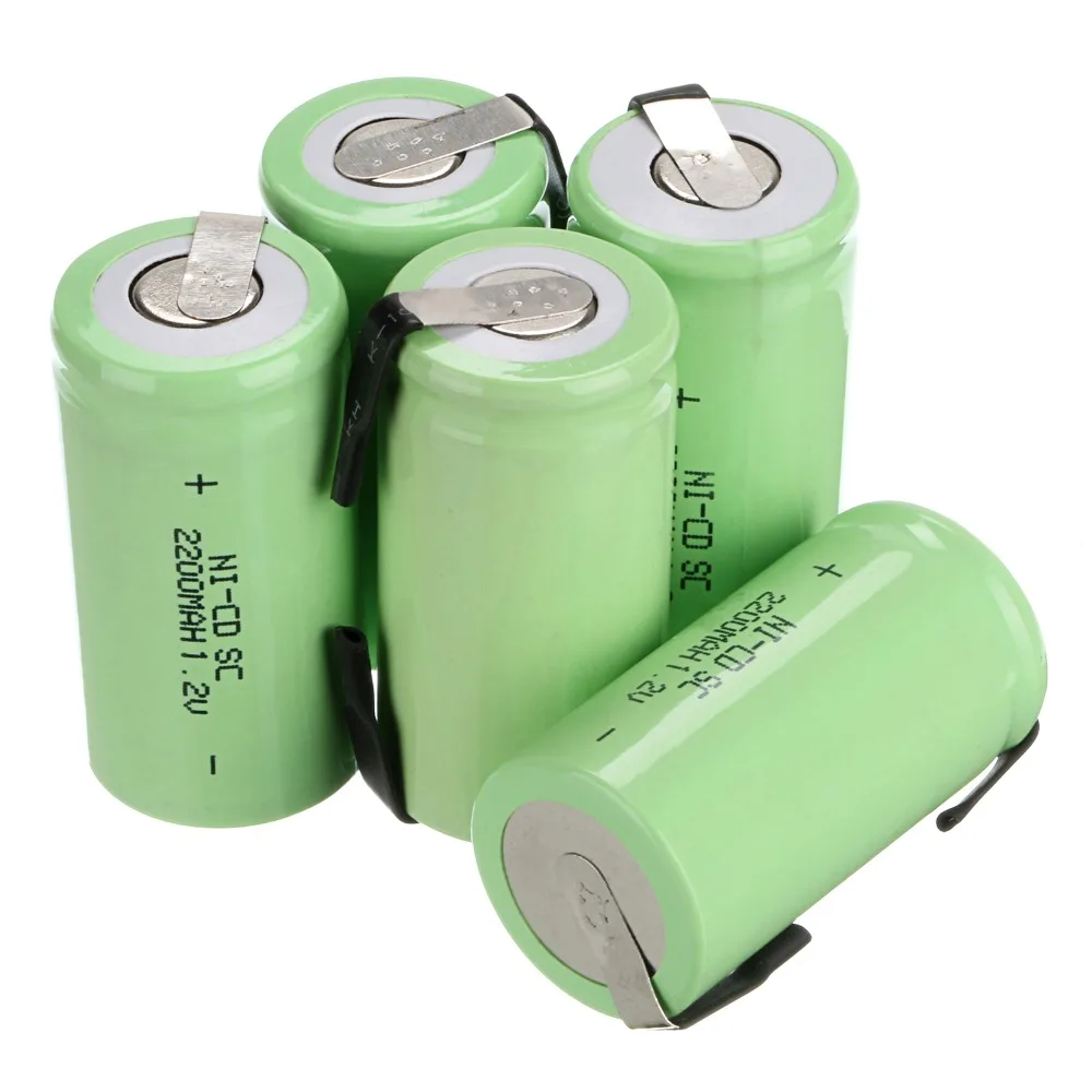 Экологичный цвет! Набор аккумуляторов Sub C SC 1 2 В 2200 мАч Ni Cd 12 шт.|battery a|batteries