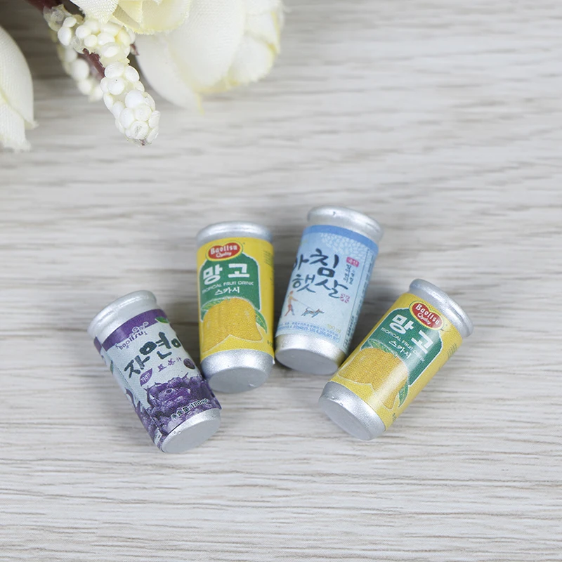 Dollhouse 1:12 Miniature Dollhouse Furniture 4* Drink Cans Decorations DIY Doll House Kitchen Accessories Cute Mini Cans