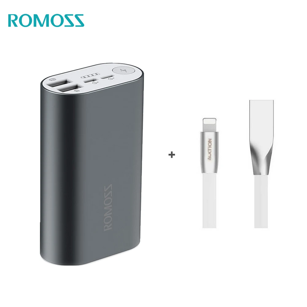 

ROMOSS Power Bank 10000mAh ACE10 External Battery Pack Aluminum Alloy Power Bank A10 Charger for iphoneX Huawei Xiaomi iosx