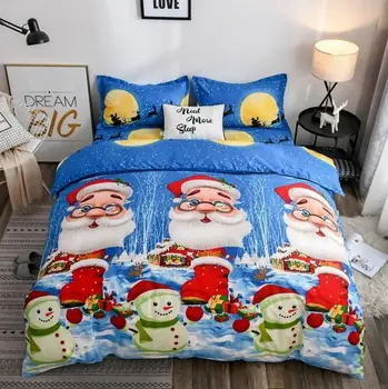 

New Christmas 3D Digital Bedding Santa 2/4PCS