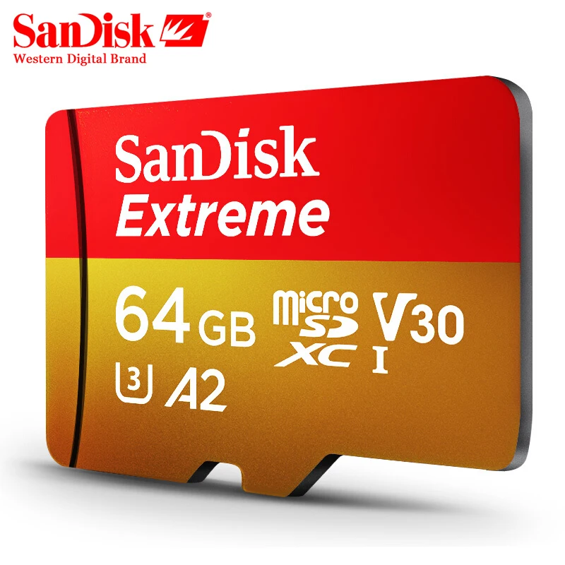 SanDisk MicroSD карта A2Read скорость 160 м/с памяти Экстремальный Micro SD UHS I TF U3 V30 64 Гб