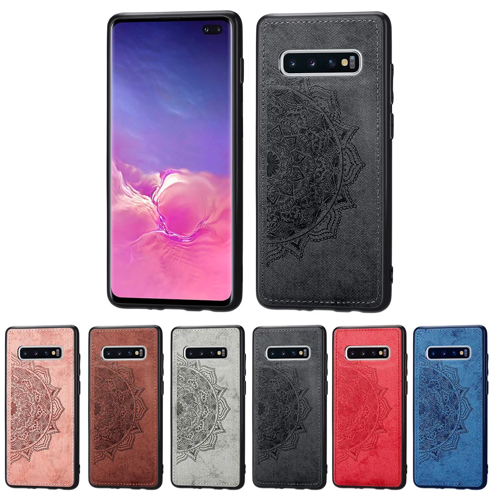 

Luxury Magnetic Fabric Cloth Case For Samsung Galaxy S9 S10 Plus S10E M10 M20 Back Cover Soft Silicone Phone Cases Coque
