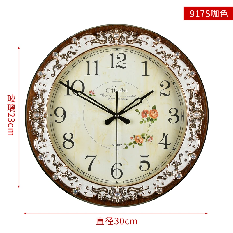 Retro Pastoral Quartz Wall Clocks Color:O