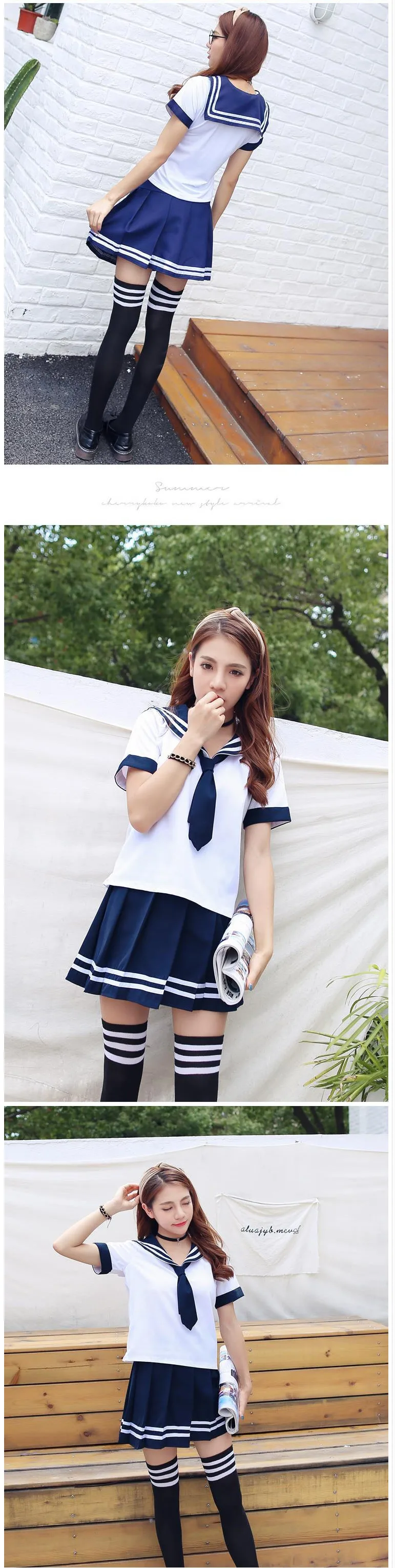 Япония Школьная Униформа аниме горничной юбка Сейлор равномерное платье в стиле «Лолита» платье Девушки Япония британский флот Стиль