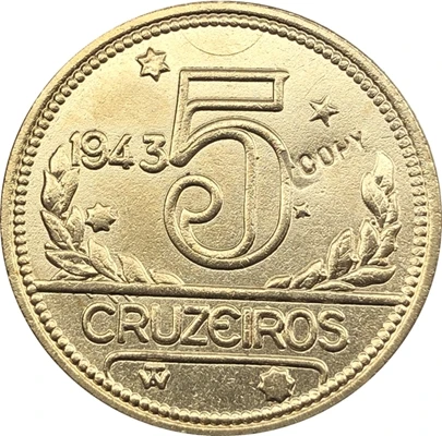 1943 Бразилия 5 BRZ копии монет 27 мм|coin copy|coin coinscoin brazil |