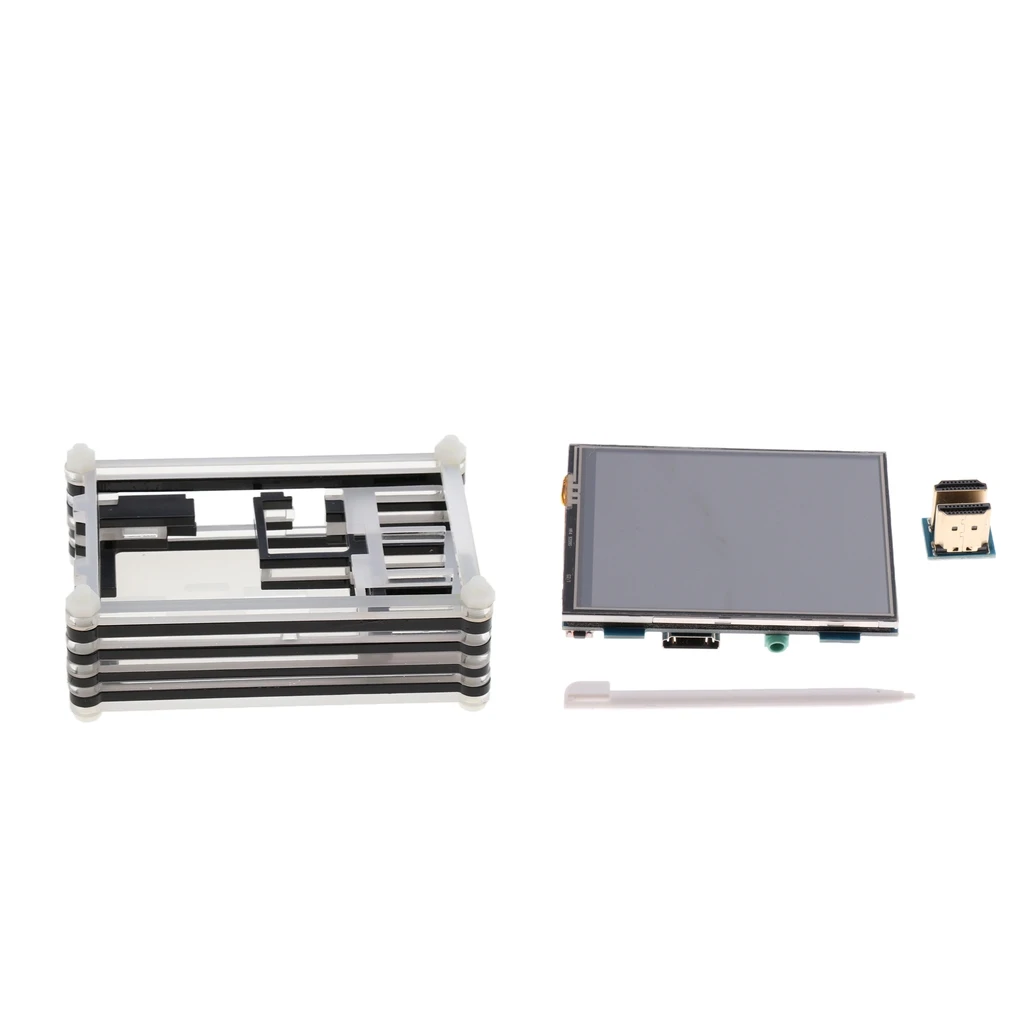 LCD Display 3.5'' Monitor HDMI Module +9 Layer Acrylic Case for Raspberry Pi