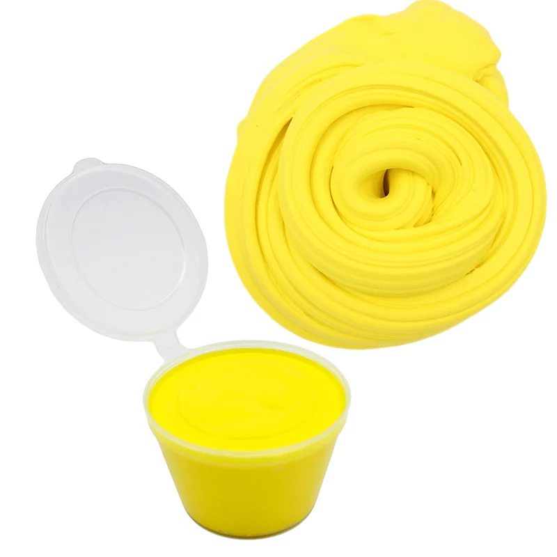80 мл сухой на воздухе Пластилин пушистый слизи Полимерная глина поставки супер легкий мягкий хлопок талисманы для слизи комплект Lizun антистресс игрушки - Цвет: Yellow Slime