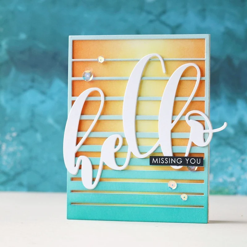 

Letter Hello Metal Cutting Dies Stencils For DIY Scrapbooking Decorative Embossing Suit Paper Cards Die Cutting Template 2018