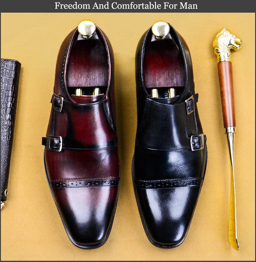Г., классические мужские туфли из натуральной кожи в винтажном стиле мужские свадебные туфли-броги ручной работы с квадратным носком AS190
