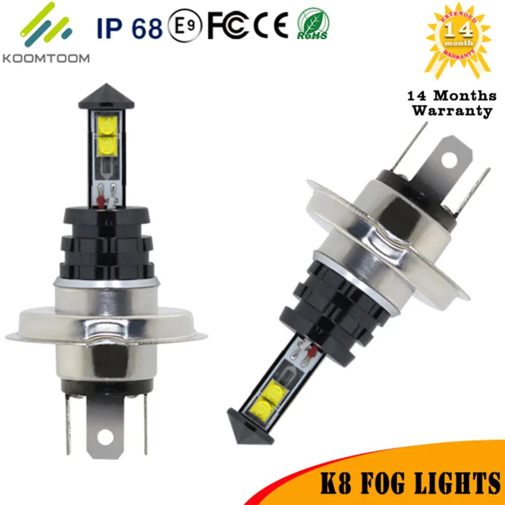 2pcs LED Fog Light Bulb Socket H4 H7 H1 H3 H8 H11 LED Fog Lamps 6000K