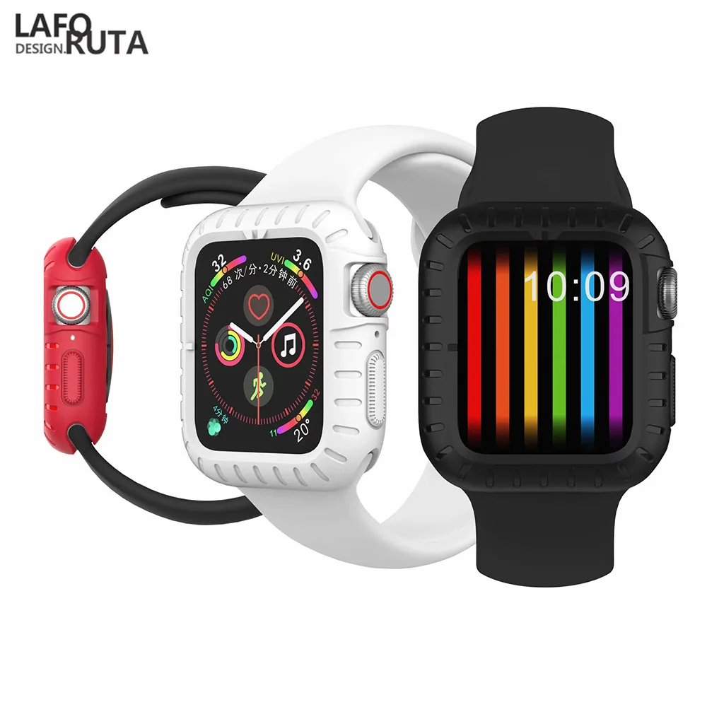 

Laforuta Watch Case for Apple Watch 4 Series 4 Case 44mm 40mm Soft Silicone TPU Cover iWatch Protect Bumper Watch Accessories