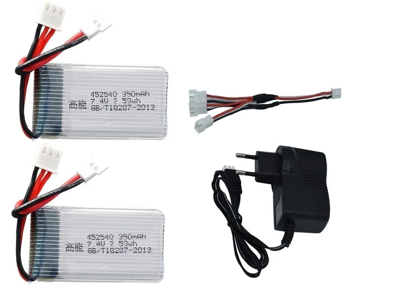 7,4 v 350mah 35C Lipo батарея для MJX X401H X402 JXD 515 515W 515V батарея и зарядное устройство RC Mini FPV Дрон Квадрокоптер вертолеты - Цвет: Тёмно-синий