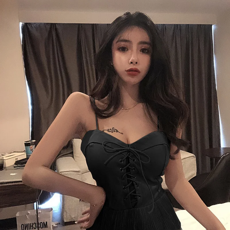 Camisole/пикантные и Клубные Короткие топы на бретелях со шнуровкой, женские летние базовые кроп-топы, уличная мода, красивые короткие футболки для девочек, Camis