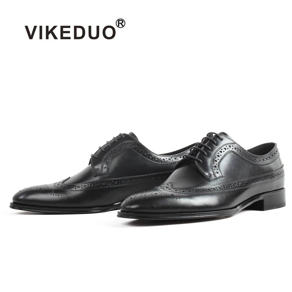 Handmade VIKEDUO 2018 New Blake Shoes Men Black Full Brogue Shoe Wedding Office Formal Footwear Patina Derby Zapatos de Hombre цена Handmade VIKEDUO 2018 New Blake Shoes Men Black Full Brogue Shoe Wedding Office Formal Footwear Patina Derby Zapatos de Hombre цены онлайн