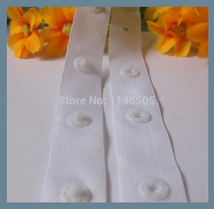 5yard /lot snap buttons tapes kam snaps white color fabric tape 50mm